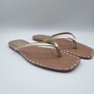 Steve Madden “Marella” Gold flip flops